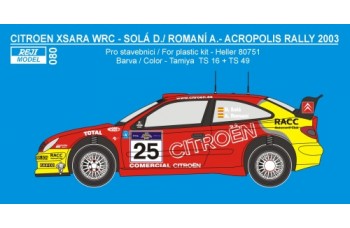 Decal – Citroen Xsara WRC Rally Acropolis 2003 – D.Sola